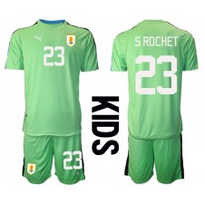 Uruguay Sergio Rochet #23 Keeper Hjemmedraktsett Barn VM 2022 Kortermet (+ korte bukser)